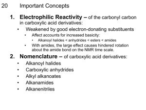 Reactions of Carboxylic Acid Derivatives