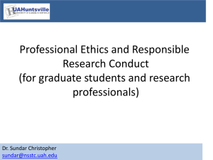 Professional Ethics and Responsible Research Conduct