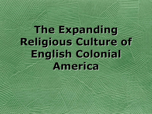 The Expanding Religious Culture of English Colonial