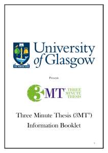 20 th March 2015 - University of Glasgow