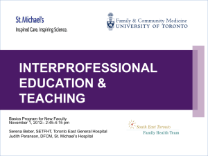 Interprofessional Education & Teaching