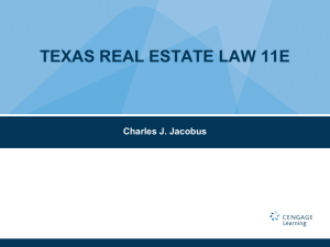 Texas Real Estate Law - PowerPoint - Ch 13