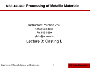 MSE 445: Ceramic Processing - Department of Materials Science