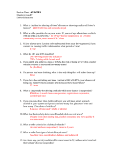 Review Sheet -ANSWERS Chapters 6 and 7 Driver Education What