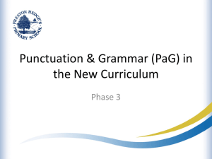 Punctuation & Grammar in the New Curriculum