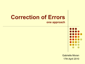 Correction of Errors PowerPoint