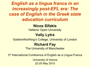English as a lingua franca in an increasingly post