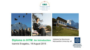 Diploma in IHTM - An introductory session 18Aug2015