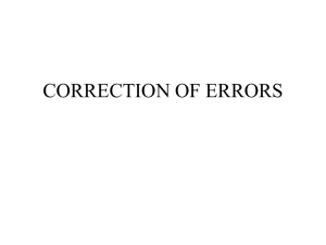 CORRECTION OF ERRORS
