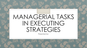Managerial Tasks in Executing Strategies