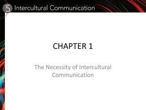 CHAPTER 1 - ICS/SPCH 7 Intercultural Communication