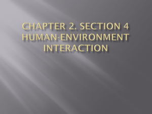 Chapter 2. section 4 Human-environment interaction Part 1 The
