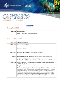 Tuesday, 9 April 2013 - Asia Pacific Financial Market Symposium
