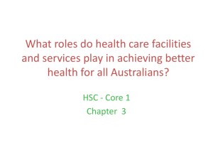 Core 1 The role of health care in achieving better health