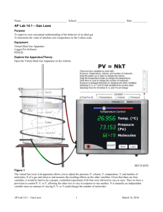 AP Lab 14.1 – Gas Laws - KET Virtual Physics Labs