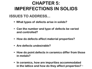CHAPTER 4: IMPERFECTIONS IN SOLIDS