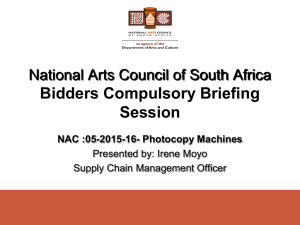 Briefing session presentation - National Arts Council of South Africa
