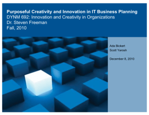 Innovation and Creativity in a Financial Services Giant