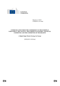 COMMUNICATION FROM THE COMMISSION TO THE EUROPEAN