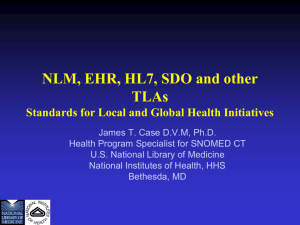 NLM, Standards and Global Health Initiatives