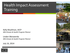 HIA Training July 16, 2014 - Minnesota Department of Health