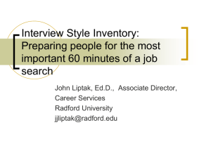 Interview Style Inventory: Preparing people for the most important 60