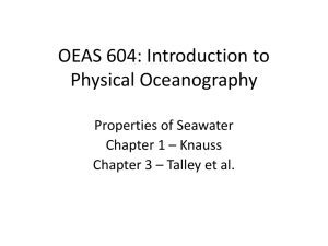 Properties of seawater - Center for Coastal Physical Oceanography