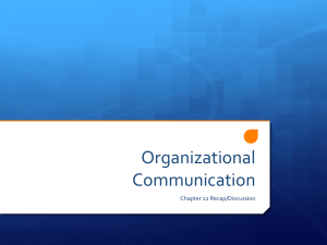 Chapter 12 - Organizational Communication and Culture