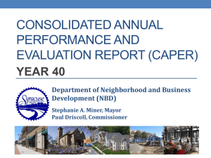 Consolidated Annual Performance and Evaluation Report (CAPER)