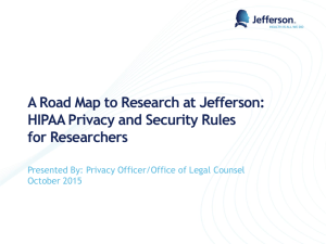 HIPAA for Jefferson Researchers