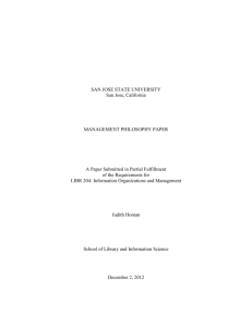 Homan Management Philosophy paper LIBR 204