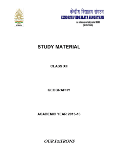 Geography Study Material Class XII 2015-16