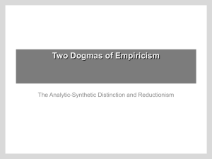 Quine. “Two Dogmas of Empiricism” - University of San Diego Home
