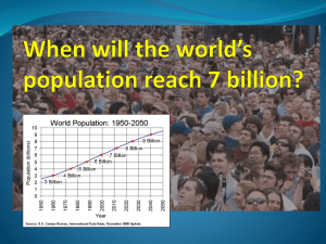 When will the world*s population reach 7 billion?