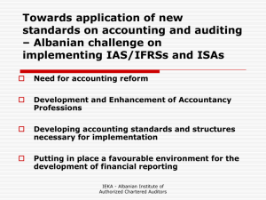Towards application of new standards on accounting