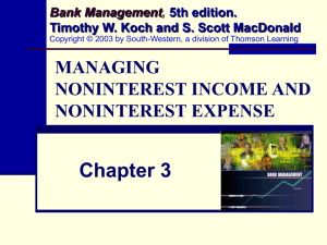 Managing Noninterest Income and Noninterest Expense