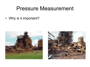 Various types of pressure gauges