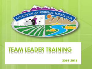 Team Leader Training 2014-2015