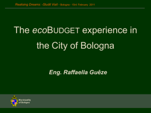 The ecoBUDGET experience in the City of Bologna