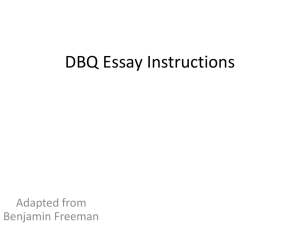 DBQ Essay Instructions