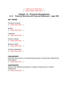 12-2 Financial Records and Financial Statements
