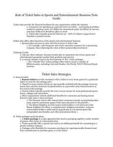 Role of Ticket Sales in Sports and Entertainment Business Note Guide