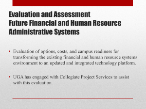 Evaluation of Options for Financial and Human Resource