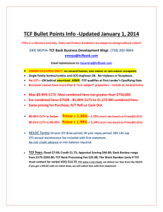 TCF Bullet Points Info -Updated January 1, 2014