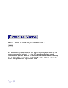 After-Action Report/Improvement Plan Template