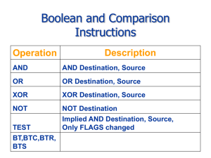 Boolean and Comparison Instructions