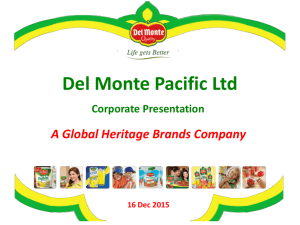 Del Monte Pacific pr.. - Del Monte Pacific Ltd
