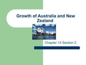 Growth of Australia and New Zealand