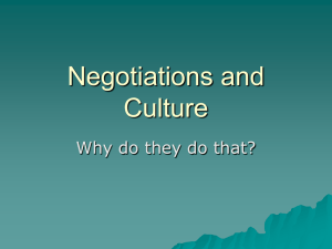 Negotiation and Culture