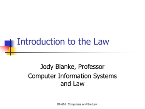 Introduction to the Law